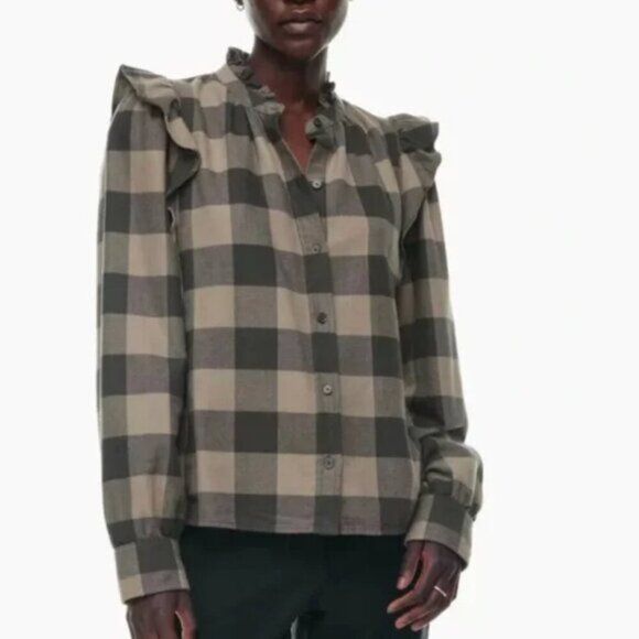 Aritzia Wilfred Free Curiosity Ruffle Blouse - Picture 1 of 8